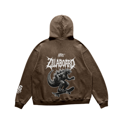 zillaboard streetwear skater hoodie brown